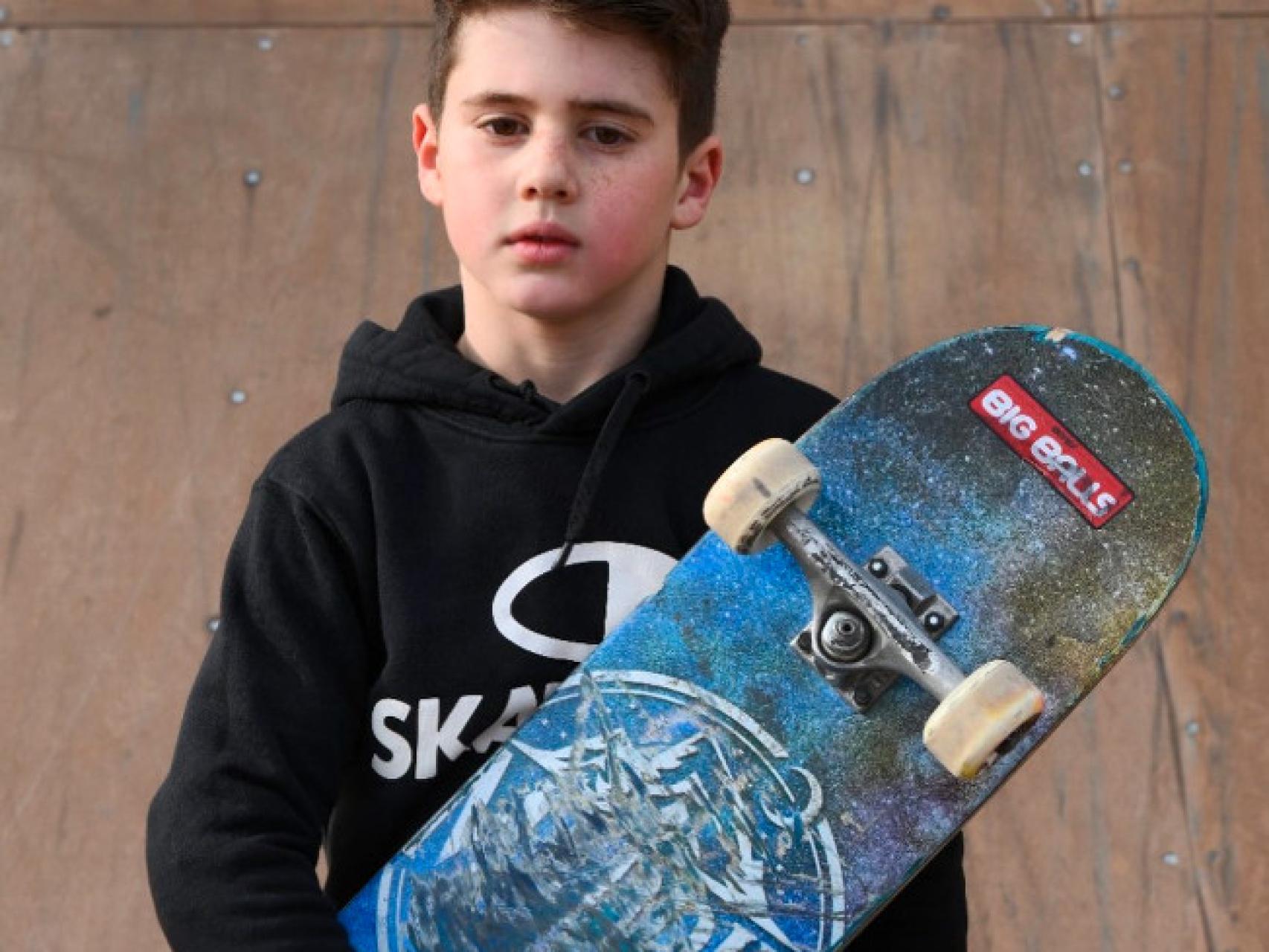 Leonardo Vinicius, un prodigio burgalés de 11 años que competirá en los mundiales de skate