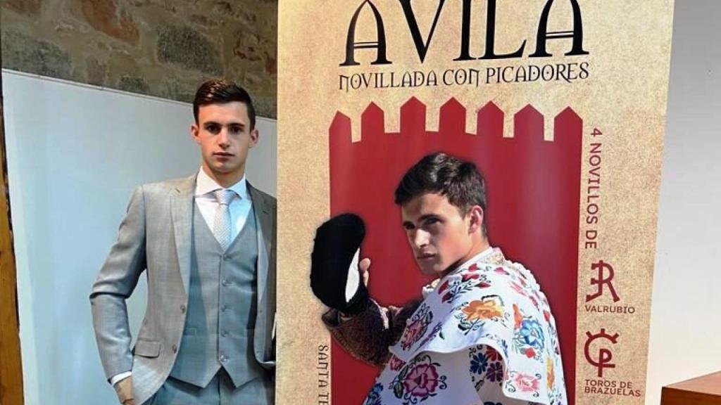 El novillero Sergio Rodríguez en la presentación del cartel en la mañana de hoy