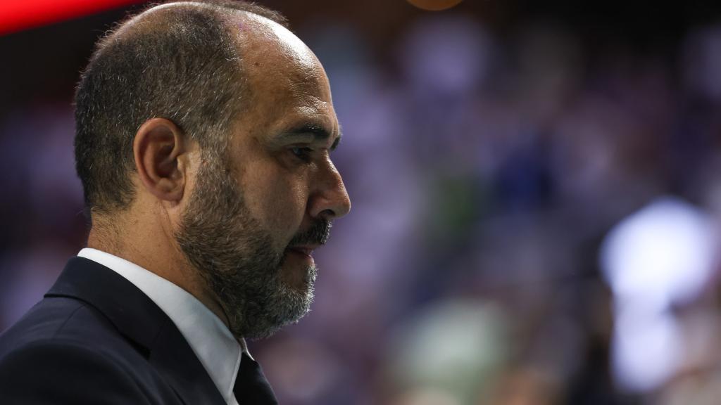 Chus Mateo, durante un partido con el Real Madrid