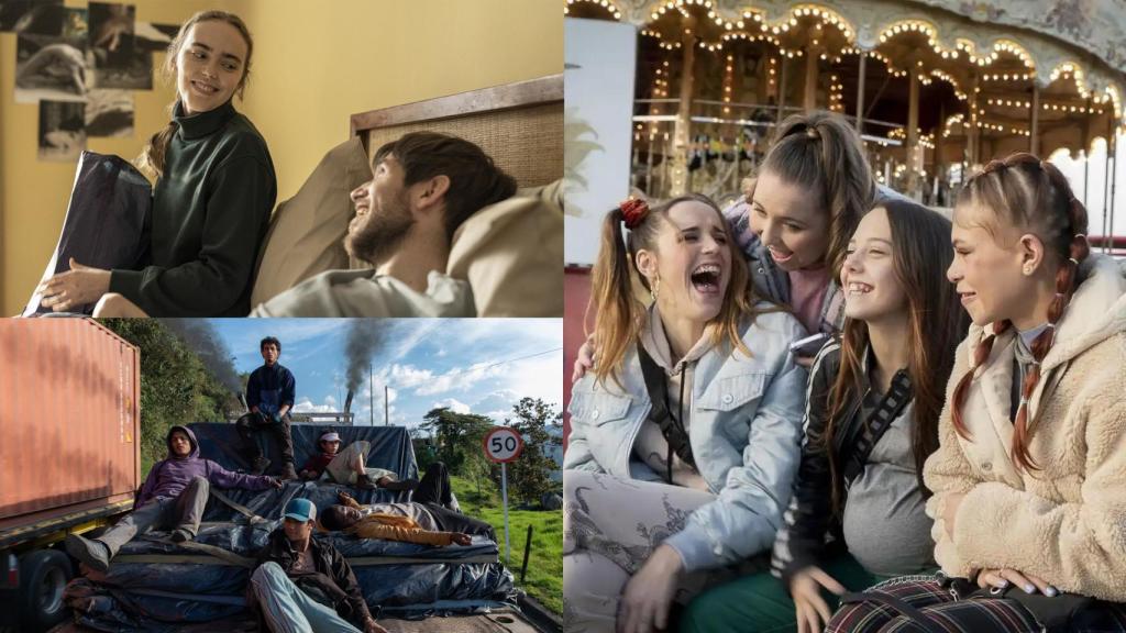 'La consagración de la primavera', de Fernando Franco (arriba izda.); 'La maternal', de Pilar Palomero (dcha.), y 'Los reyes del mundo', de Laura Mora (abajo izda.)