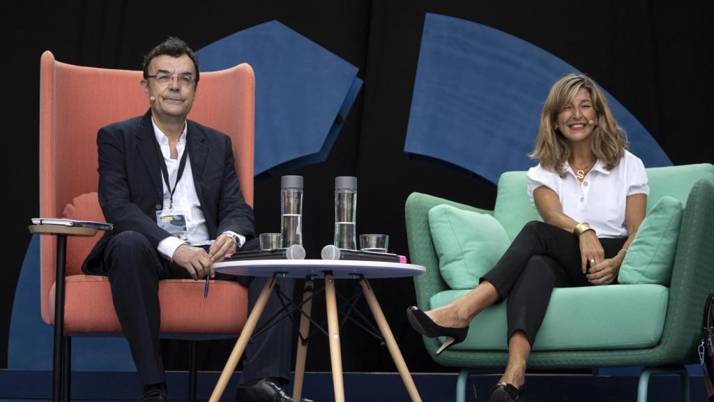 La vicepresidenta y ministra de Trabajo, Yolanda Díaz, participa en el X aniversario de 'elDiario.es' en Valencia.