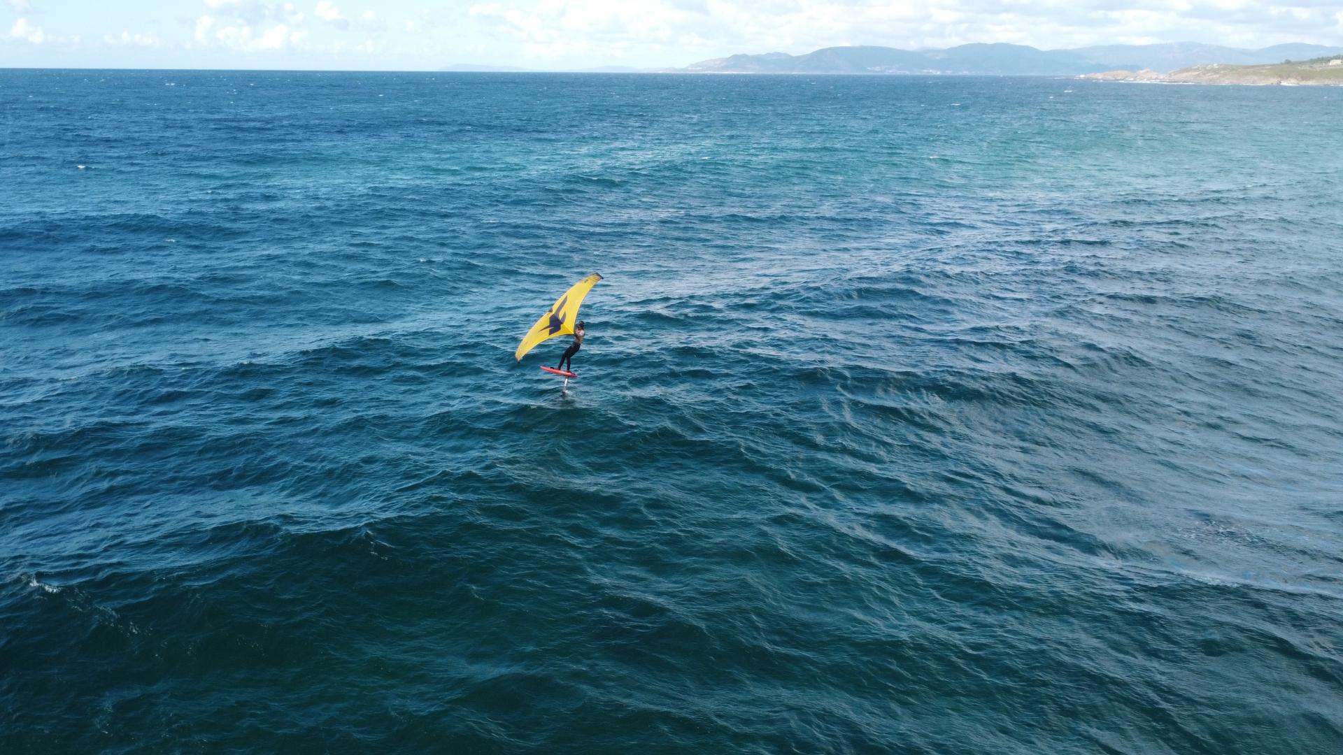 Momento de la competición del  Nalu WingFoil Pro Galicia QS. Foto: Jaime Martínez