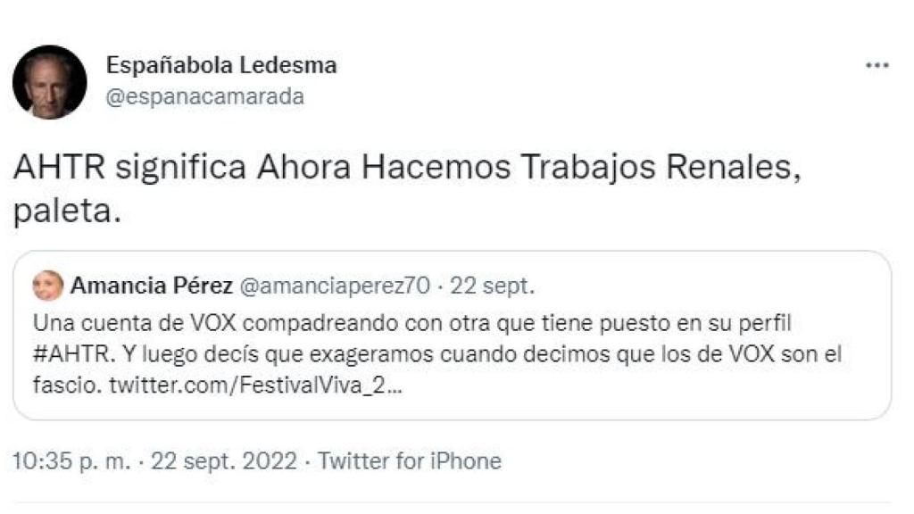 Cuando acusaron a la cuenta de fascista se defendió con una burla.