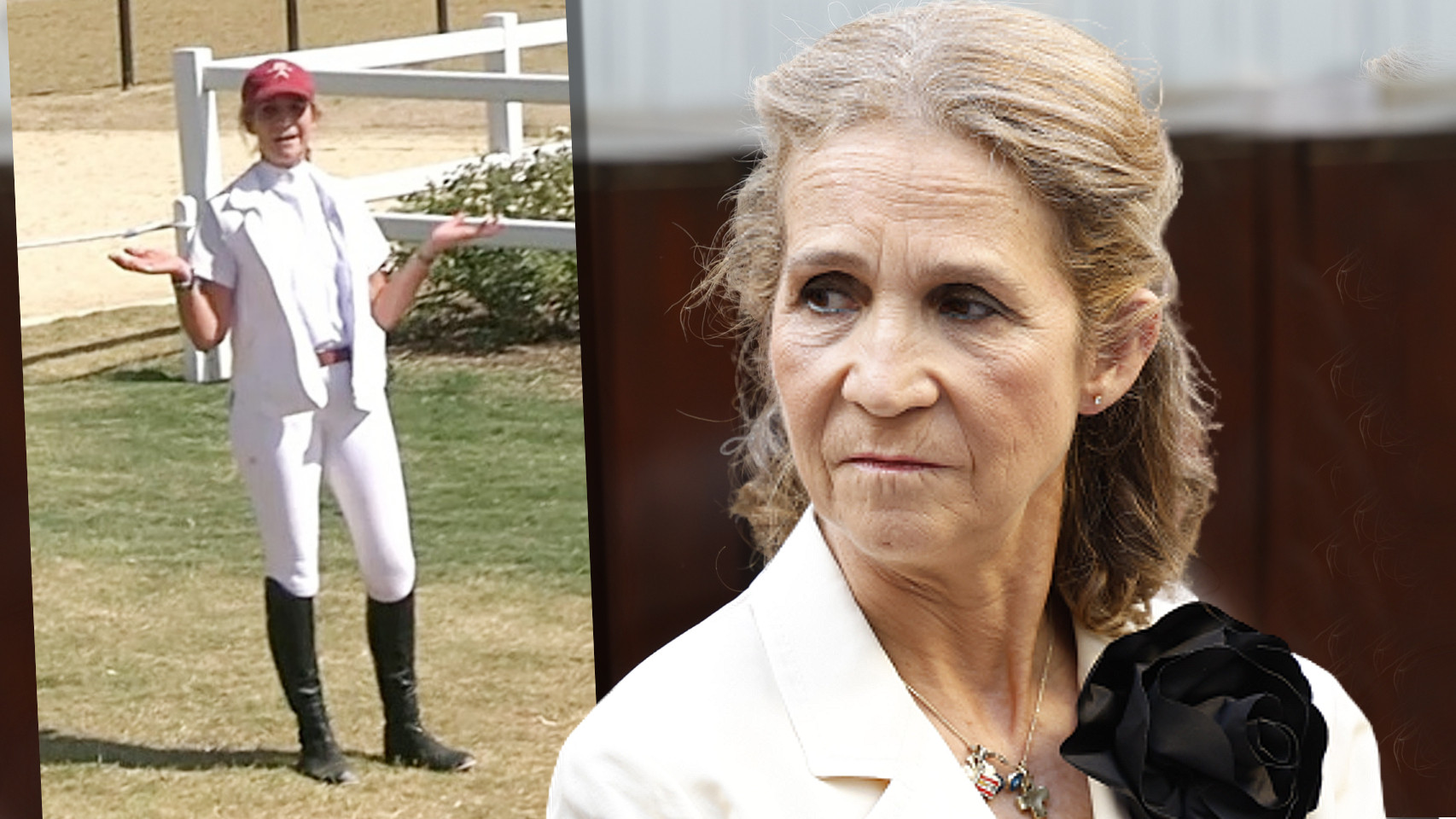 La infanta Elena, en su último enfrentamiento con la prensa.