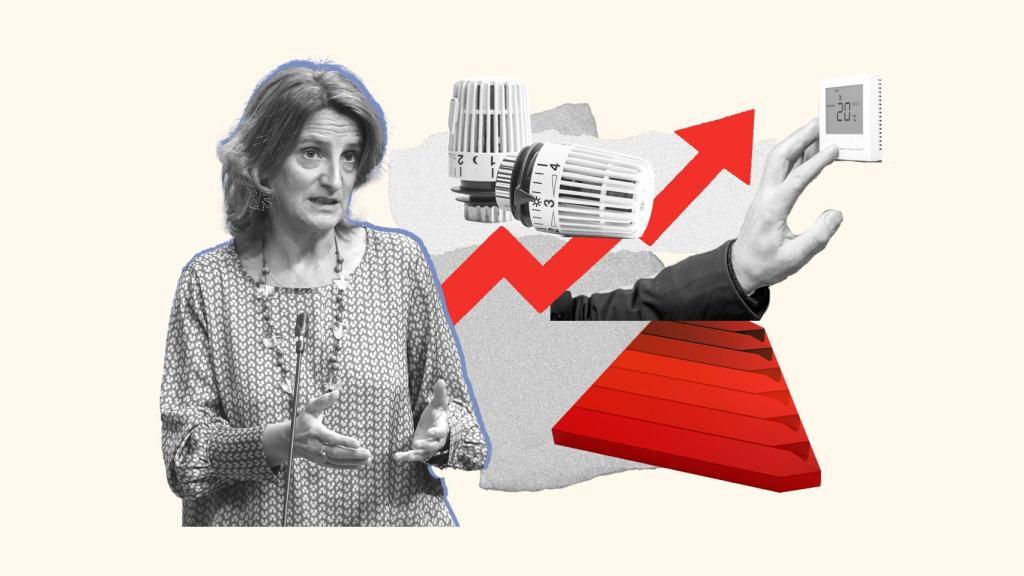 Composición de Teresa Ribera y su plan de ahorro energético.