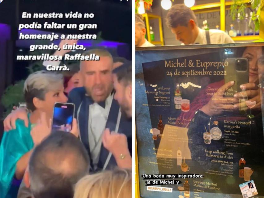 Dos momentos de la fiesta.