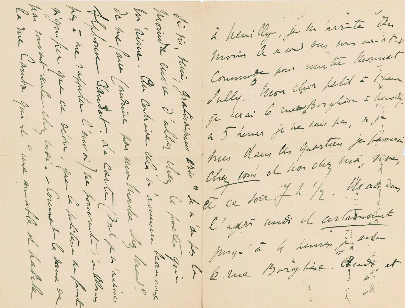 Carta manuscrita de Marcel Proust a su íntimo amigo Reynaldo Hahn (1894). Fuente: Sotheby's