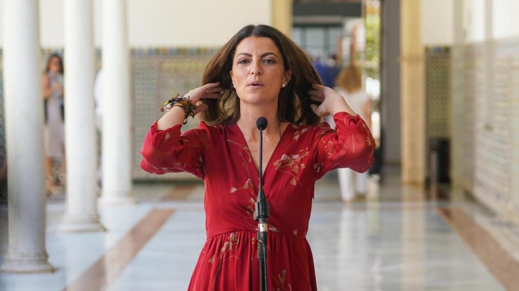 Macarena Olona en una intervención en el Parlamento andaluz.