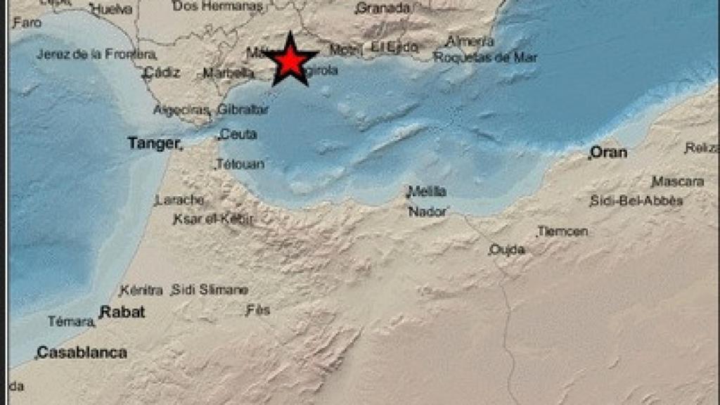 Imagen del epicentro del terremoto ocurrido esta madrugada en Málaga.