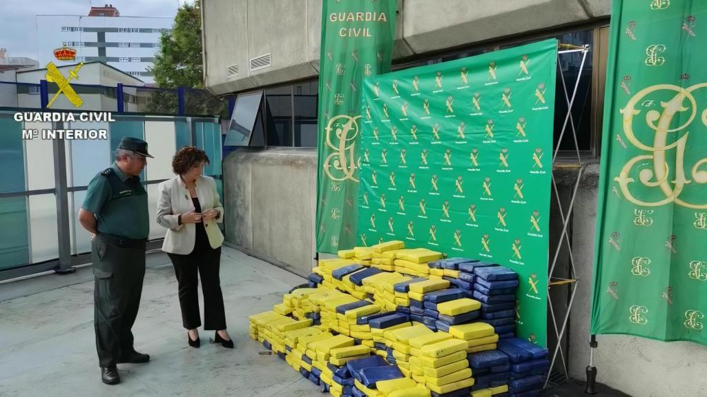La cocaína incautada el sábado pasado en el Puerto de A Coruña.