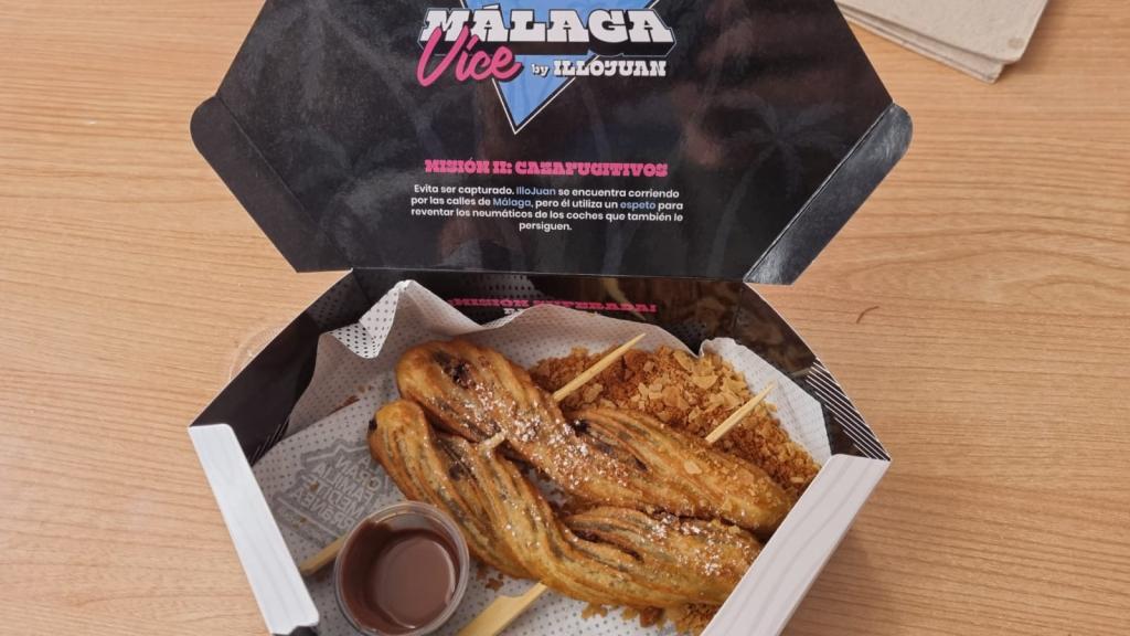 Espeto de churros del menú de IlloJuan.