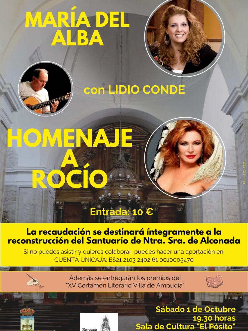 Cartel del homenaje a Rocío Jurado en Ampudia