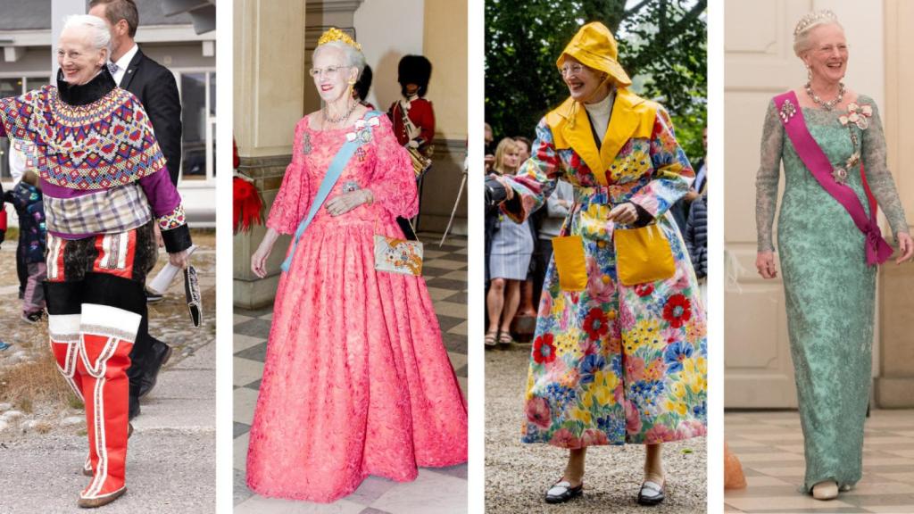 La soberana danesa con sus coloridos 'looks'.