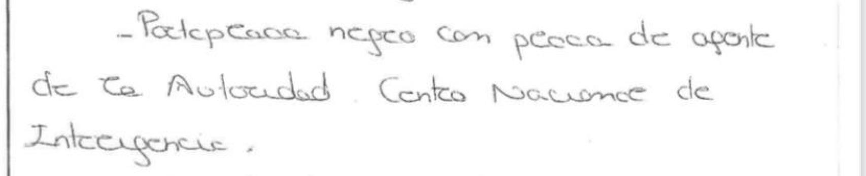 Fragmento del acta de entrada y registro.