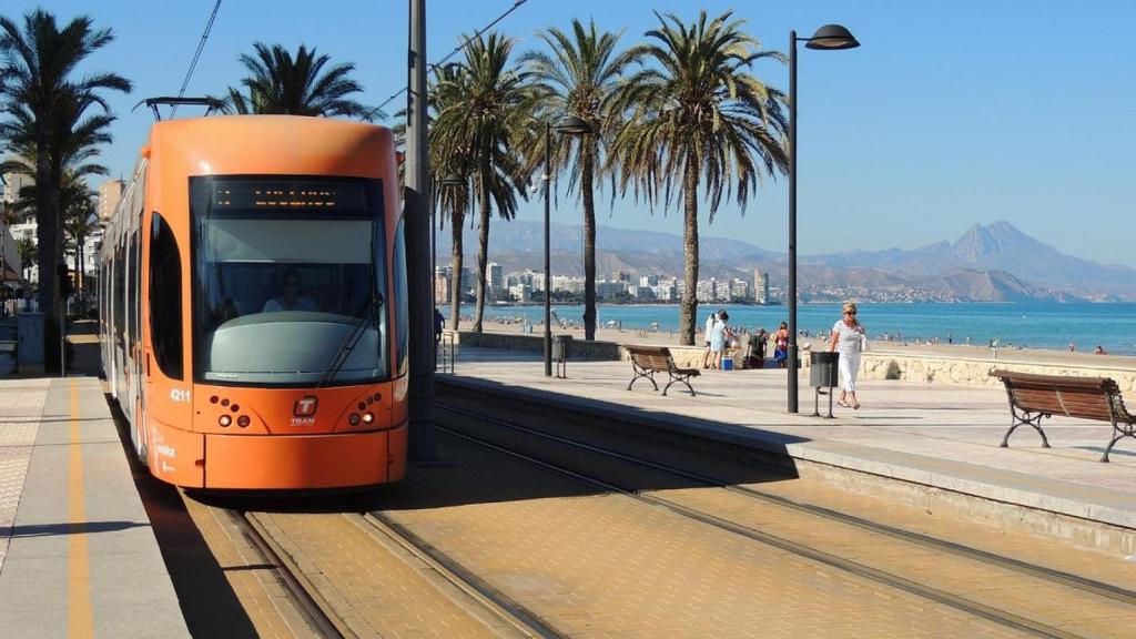 Un TRAM a su paso por Alicante.