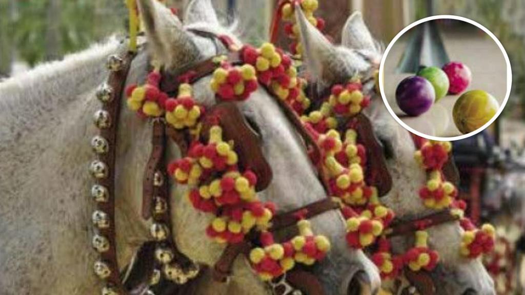 Imagen de los caballos andaluces y bolos americanos en San Froilán