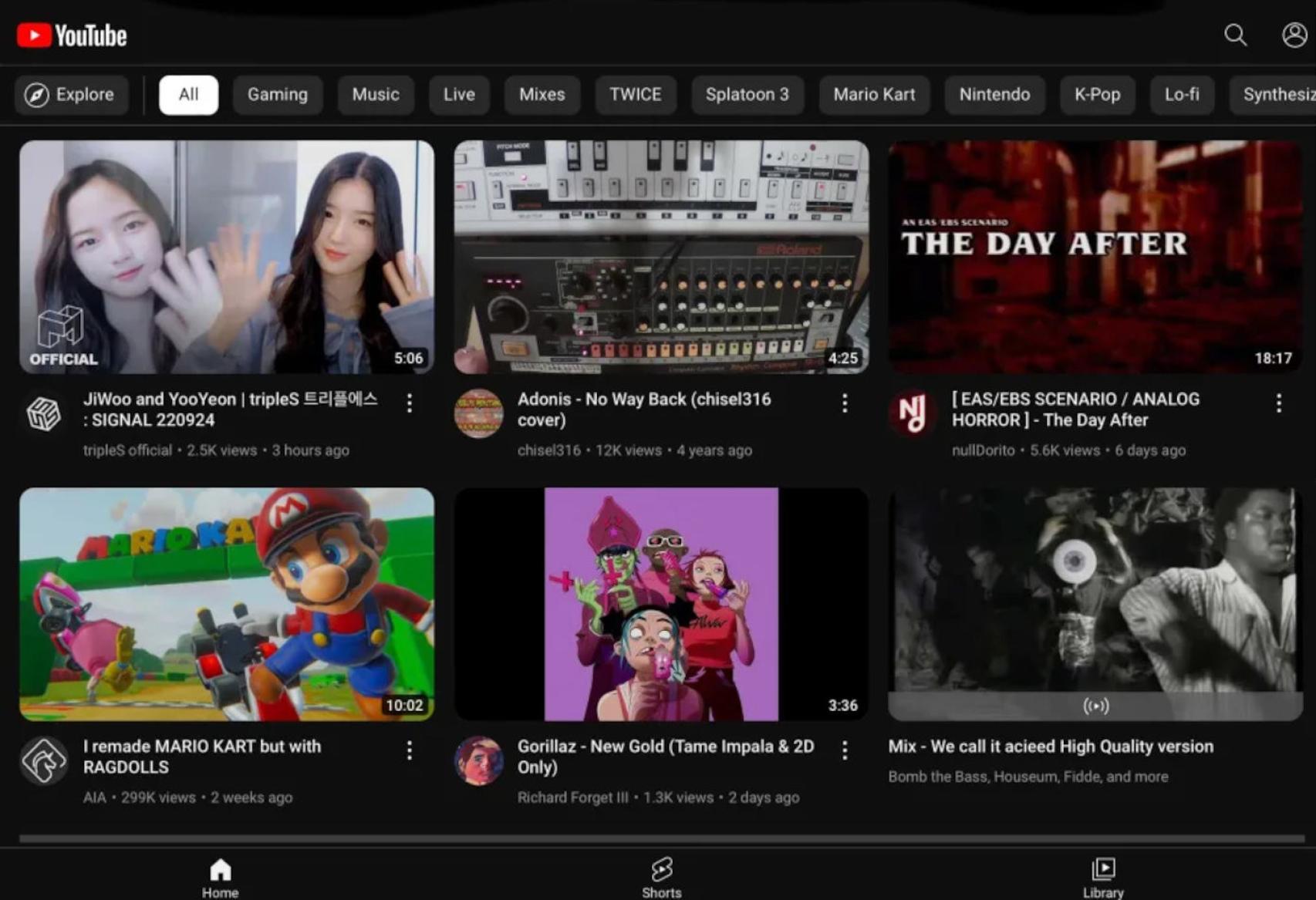 Nueva página de YouTube si accedemos desde un dispositivo móvil