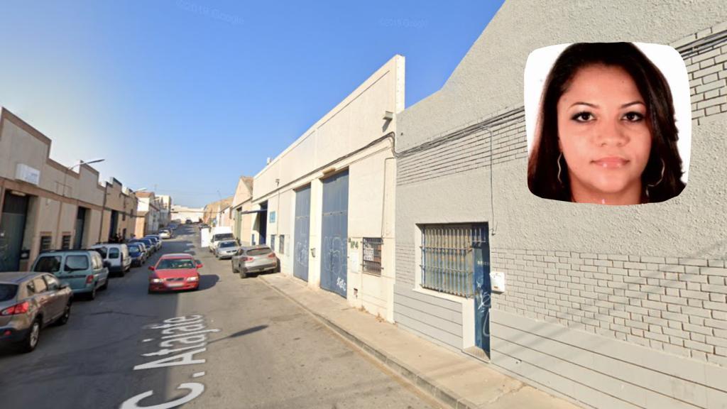 El polígono donde falleció Débora y una imagen suya.