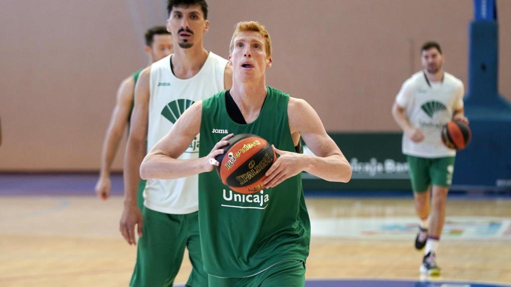 Alberto Díaz durante un entrenamiento con Unicaja