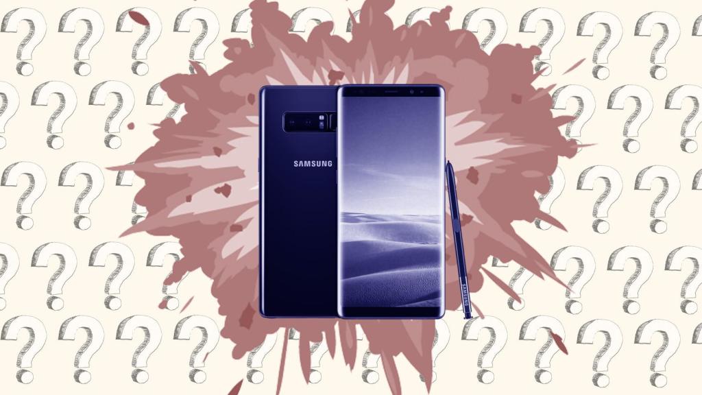 Fotomontaje con un Samsung Galaxy Note 8.