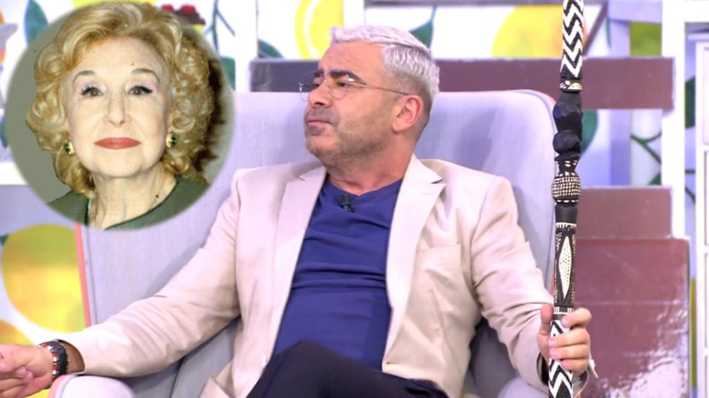 Jorge Javier Vázquez este martes en 'Sálvame' en un montaje junto a una fotografía de Mary Carrillo