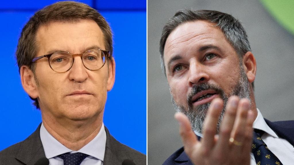 Alberto Núñez Feijóo y Santiago Abascal, presidentes de PP y Vox, respectivamente.