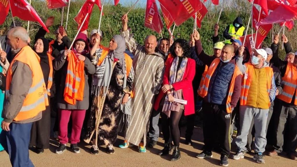 Una de las últimas concentraciones de protestas de trabajadores y CC.OO de Soldive.