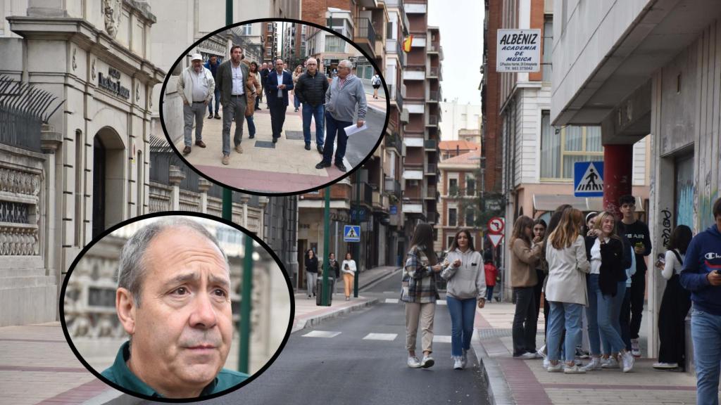 El Colegio Lourdes, Óscar Puente vistando la obra y el director del centro