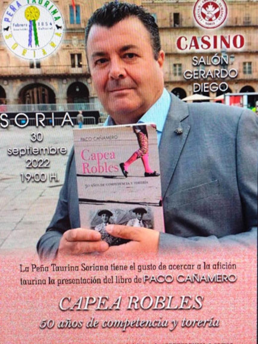 Cartel de la presentación del libro de Paco Cañamero