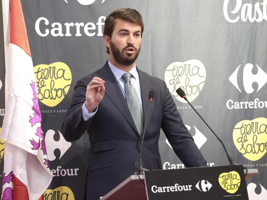 El vicepresidente de la Junta, Juan García-Gallardo, durante la presentación de productos de 'Tierra de sabor', este viernes.