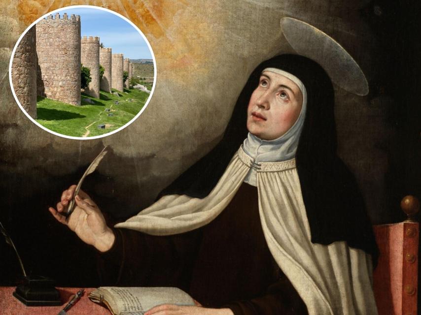 Santa Teresa con la Muralla de Ávila