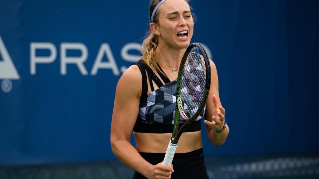 Paula Badosa durante un entrenamiento en Cincinnati