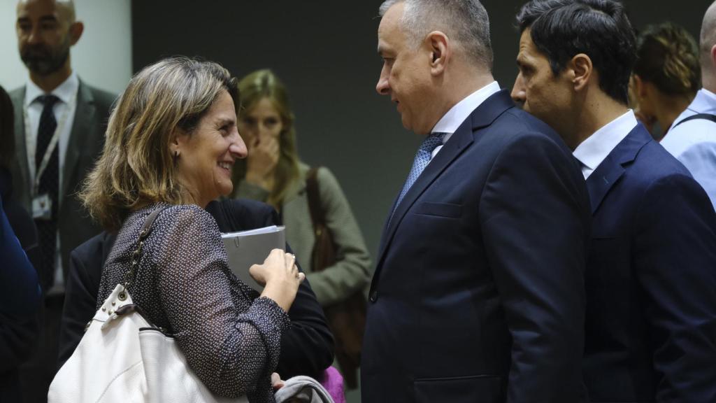 La vicepresidenta Teresa Ribera, durante la reunión de ministros de la UE celebrada este viernes en Bruselas