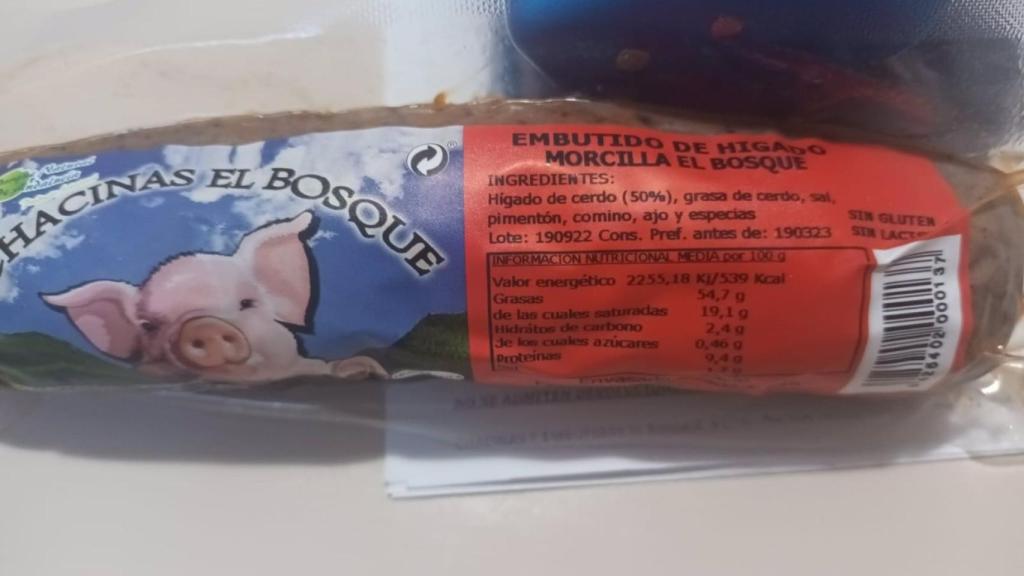 Producto del lote retirado.