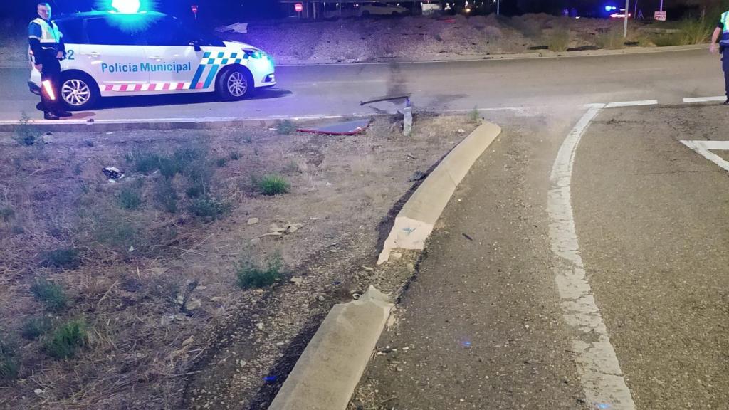 Imagen del accidente en la VA-30 de Valladolid
