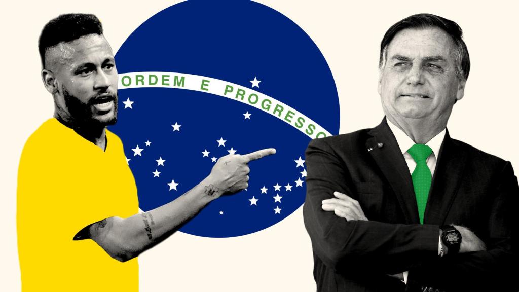 Neymar Jr. junto a Jair Bolsonaro, presidente de Brasil