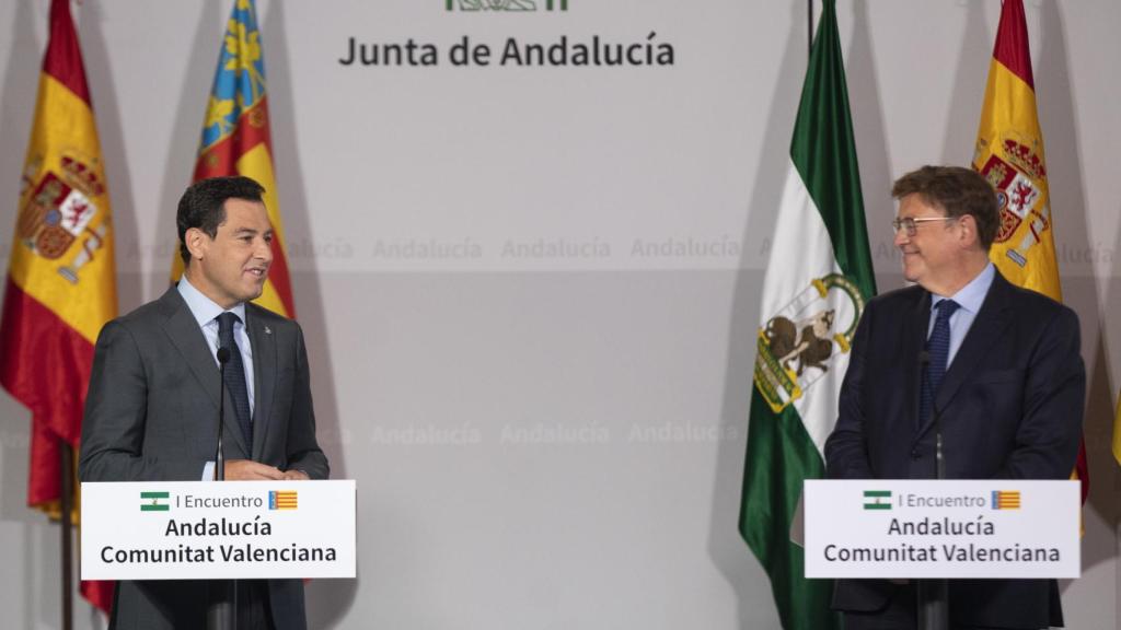 Juan Manuel Moreno, presidente de Andalucía, y Ximo Puig, presidente de Comunidad Valenciana.