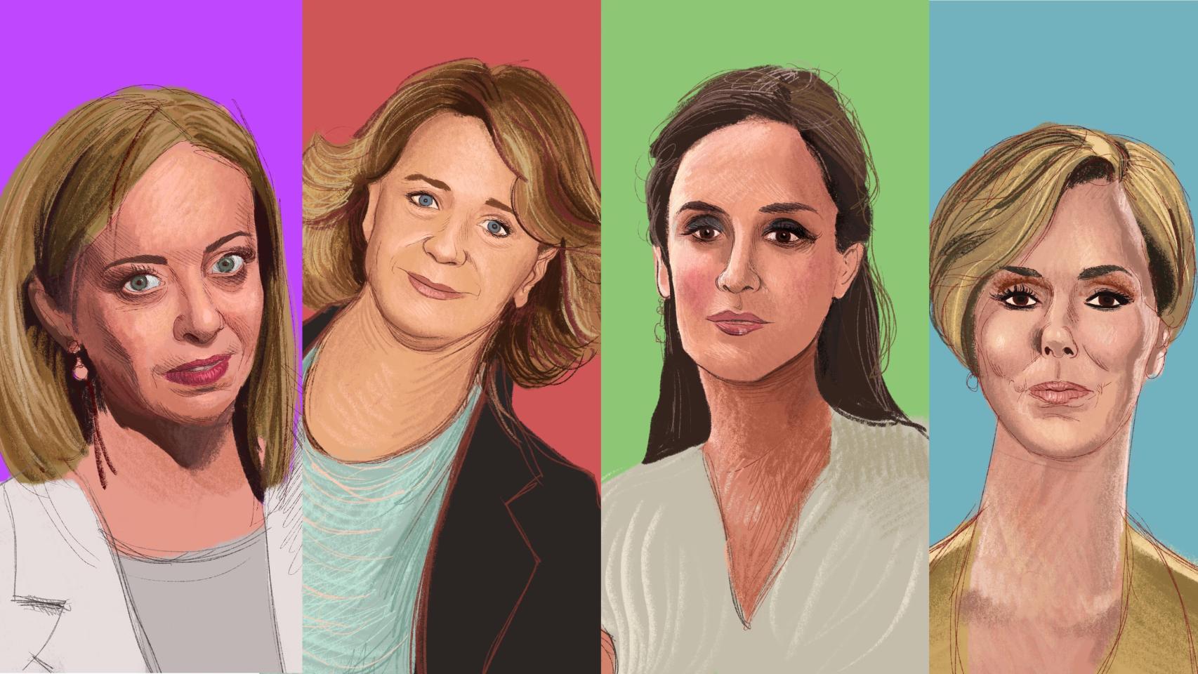 Giorgia Meloni, Elena Sánchez, Tamara Falcó y Rocío Carrasco.