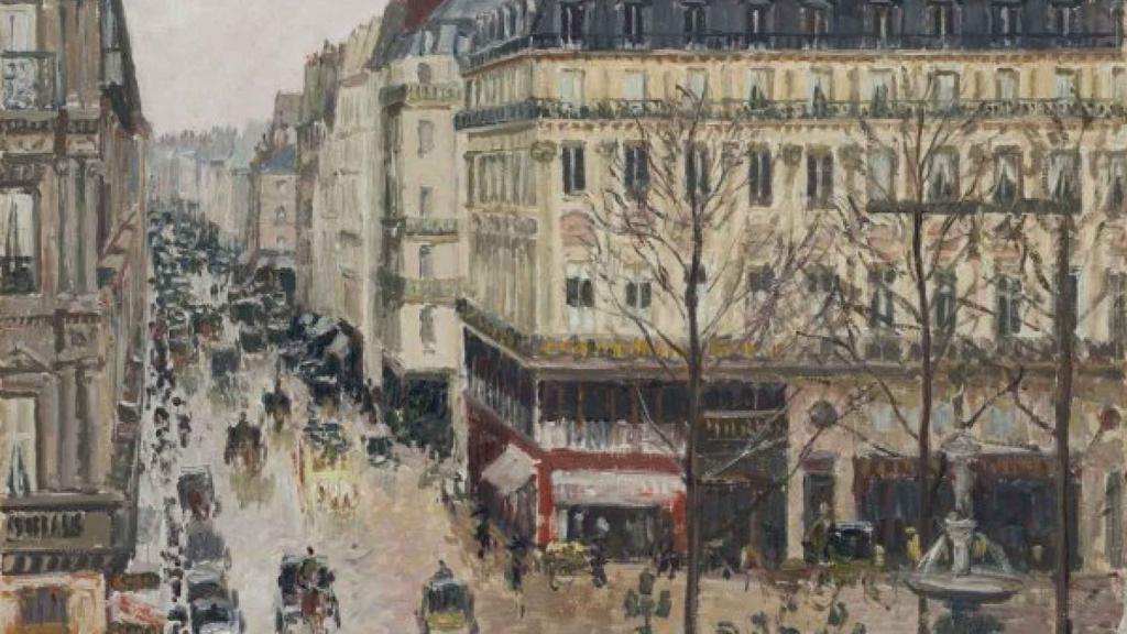 La obra 'Rue St. Honoré en la tarde', de Pissarro. Foto: Museo Thyssen