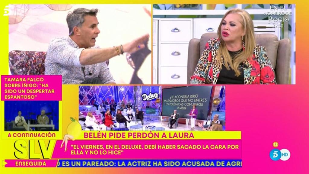 Duro enfrentamiento en el plató de 'Sálvame' entre Alonso Caparrós y Belén Esteban.
