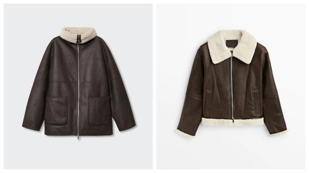 Las cazadoras de Mango (a la izquierda) y de Massimo Dutti (a la derecha).