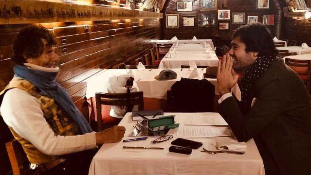 Jesús Quintero, en la cripta del Café Gijón, durante su última entrevista con El Español.