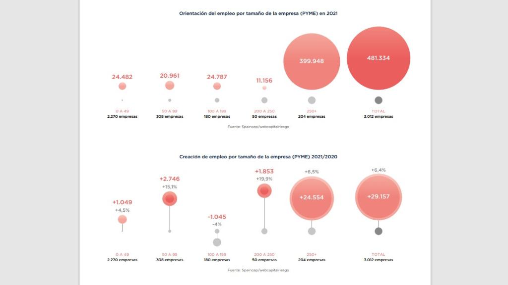 Distribución del empleo generado por tamaño de la empresa.
