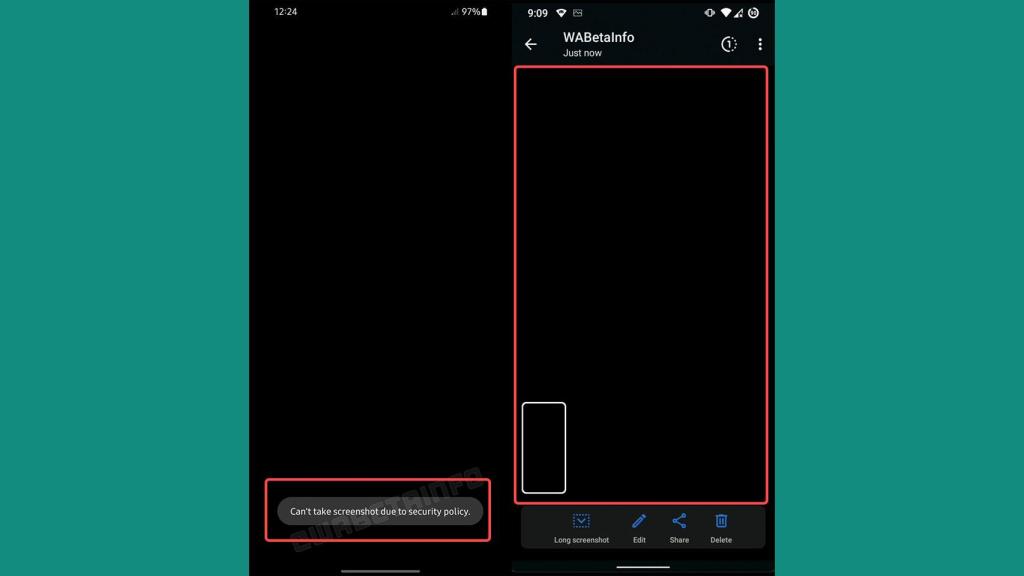 Capturas en negro de WABetaInfo.