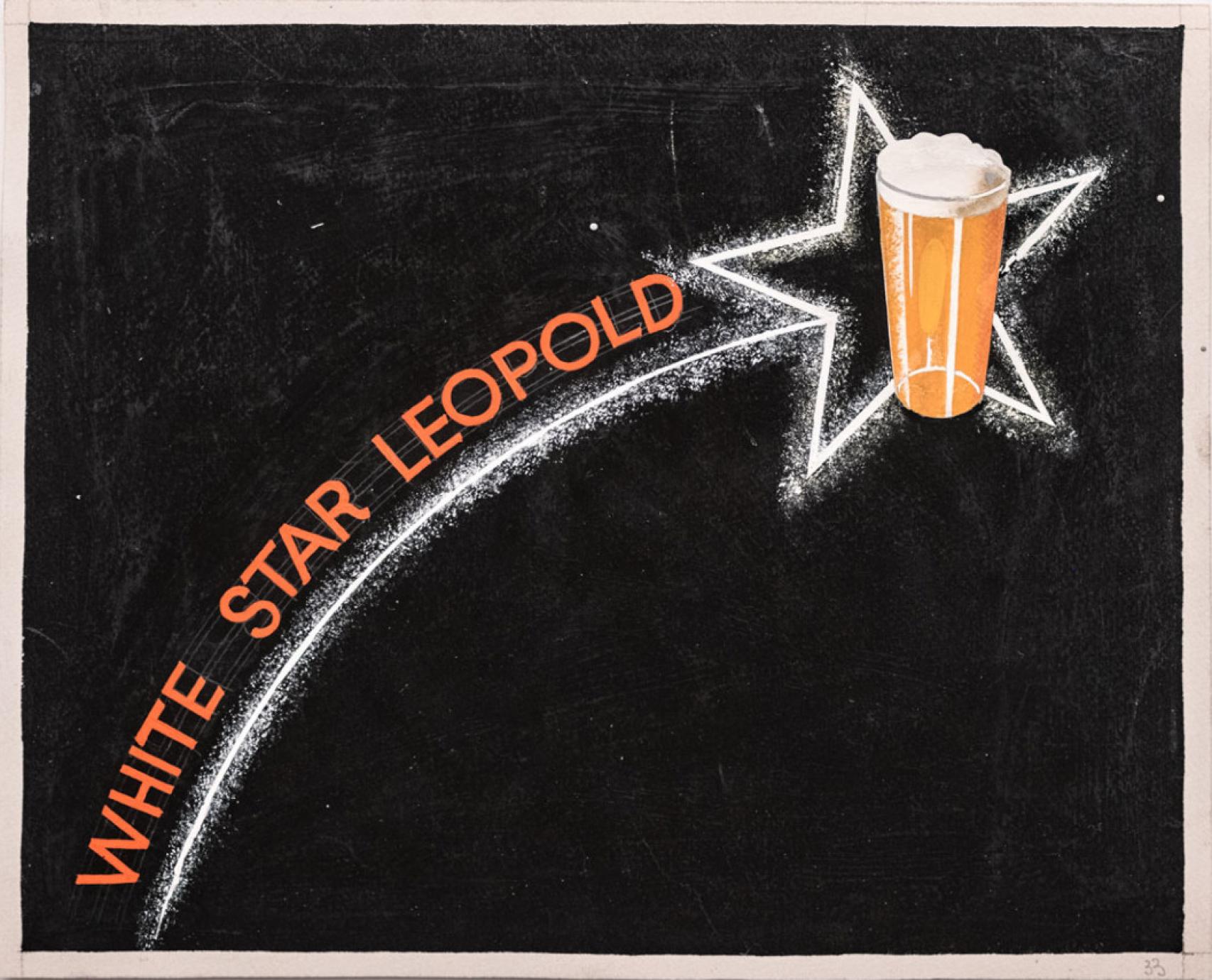 Cartel publicitario realizado por Hergé en la década de 1930. Foto: Archivos Gulbenkian © Pedro Pina