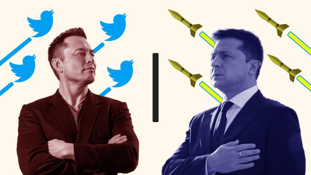 Fotomontaje con Elon Musk y Zelenskyy.
