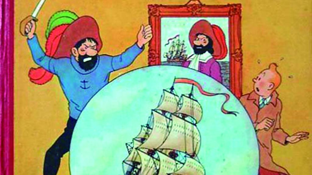 Imagen de la portada del primer álbum de Tintín en español, 'El secreto del unicornio'