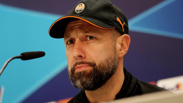 Igor Jovicevic, en rueda de prensa de la UEFA Champions League