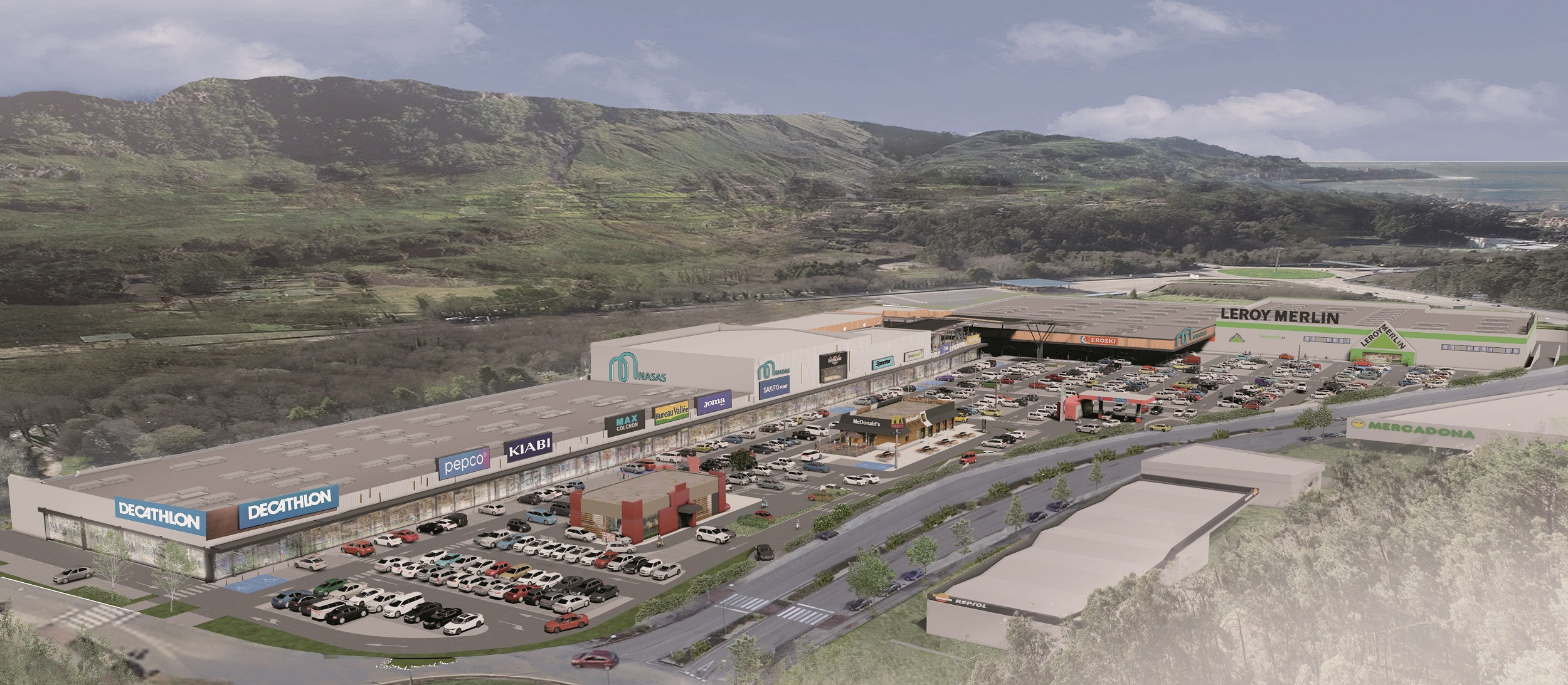 Infografía del centro comercial Nasas Nigrán.