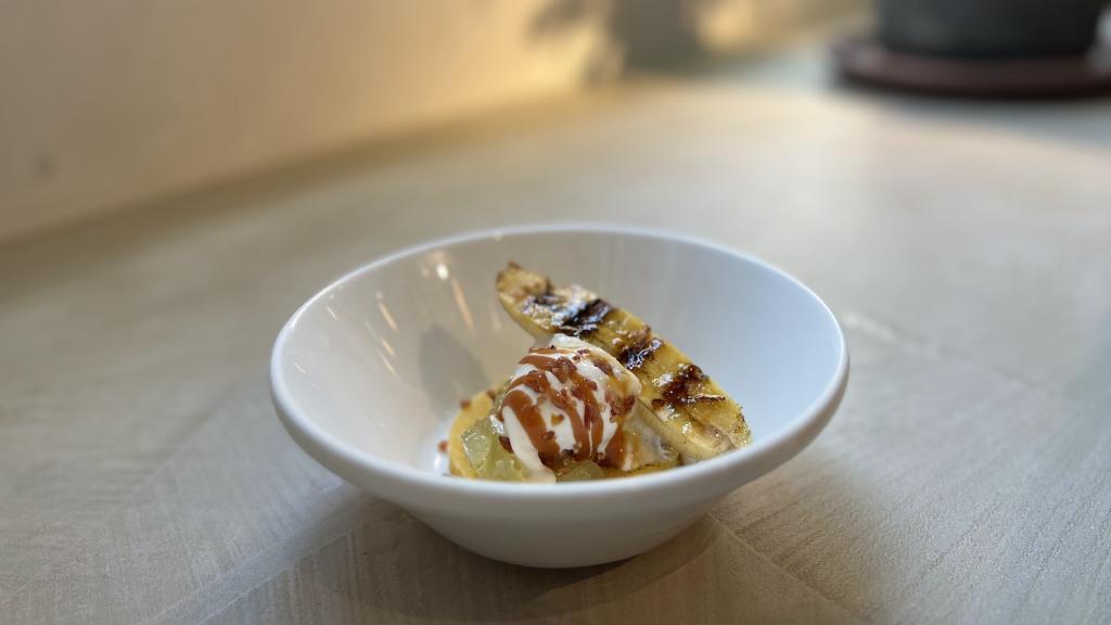 Postre de plátano y bacon